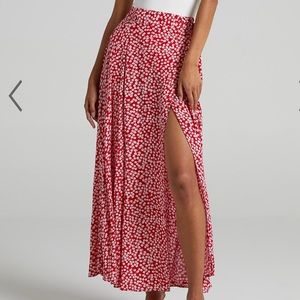 Showpo floral break a leg skirt